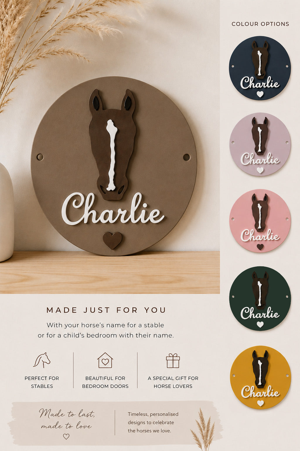 Signature Horse Marking Door Plaque